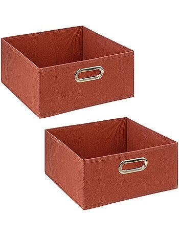 Lot de 2 boîtes de rangement carrées en tissu MIX' N MODUL