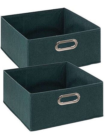 Lot de 2 boites de rangement carrées en tissu MIX'N MODUL