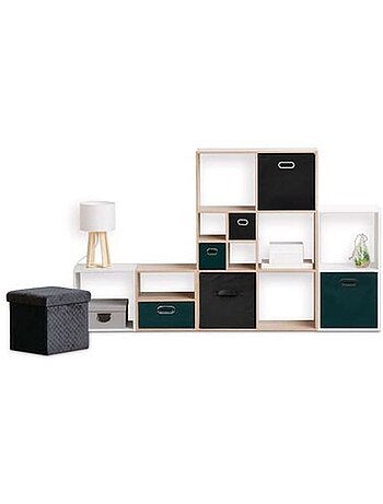 Lot de 2 boites de rangement carrées en tissu MIX'N MODUL