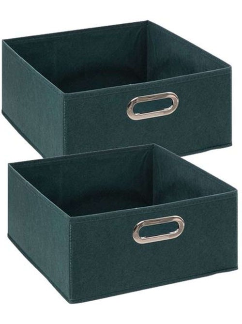 Lot de 2 boites de rangement carrées en tissu MIX'N MODUL - Kiabi