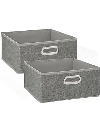 Lot de 2 boites de rangement carrées en tissu MIX'N MODUL
