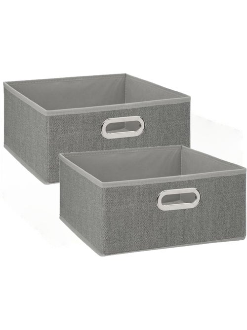 Lot de 2 boites de rangement carrées en tissu MIX'N MODUL - Kiabi