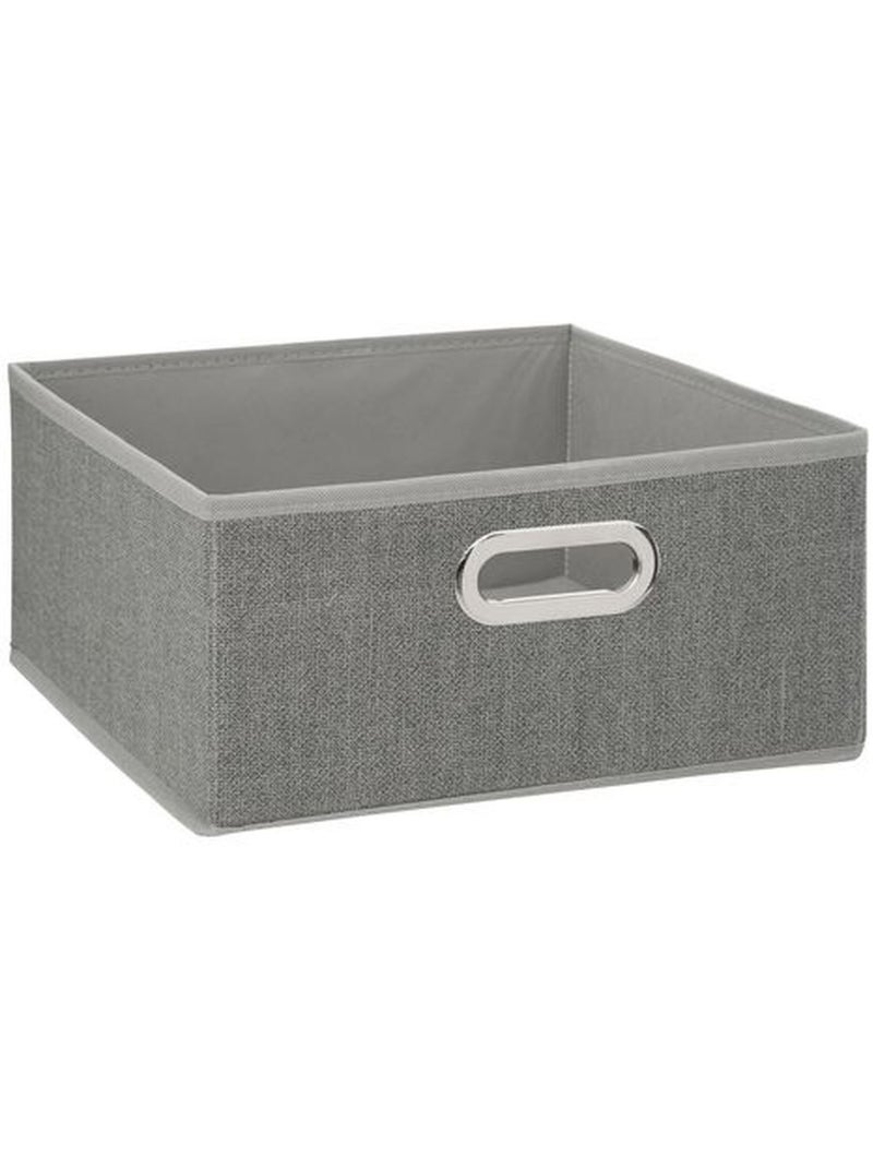 Lot de 2 boites de rangement carrées en tissu MIX'N MODUL Gris clair - Kiabi