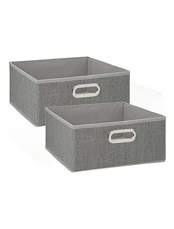 Lot de 2 boites de rangement carrées en tissu MIX'N MODUL
