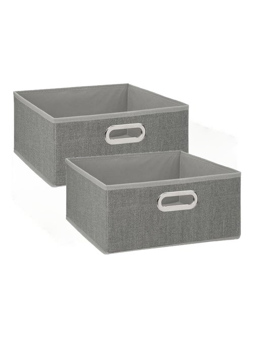 Lot de 2 boites de rangement carrées en tissu MIX'N MODUL - Kiabi