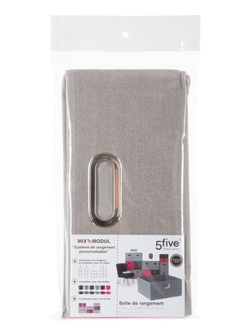 Lot de 2 boites de rangement carrées en tissu MIX'N MODUL Gris clair - Kiabi