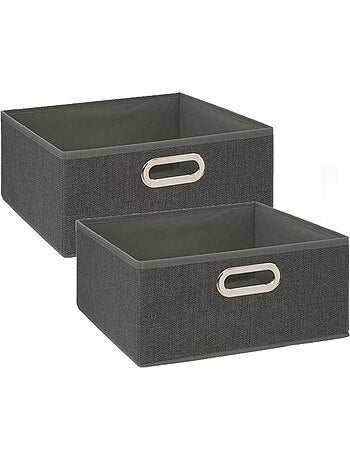 Lot de 2 boites de rangement carrées en tissu MIX'N MODUL