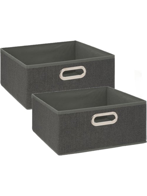 Lot de 2 boites de rangement carrées en tissu MIX'N MODUL - Kiabi