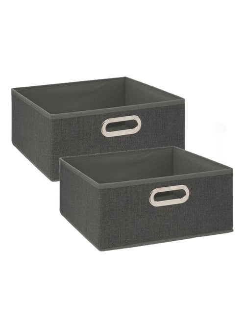 Lot de 2 boites de rangement carrées en tissu MIX'N MODUL - Kiabi