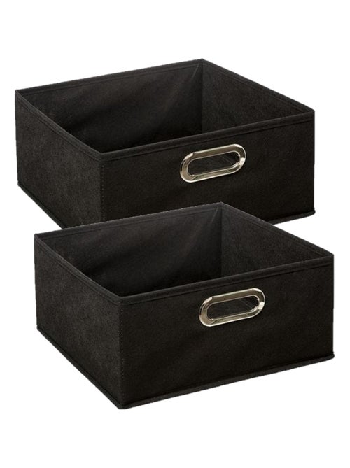 Lot de 2 boites de rangement carrées en tissu MIX'N MODUL - Kiabi