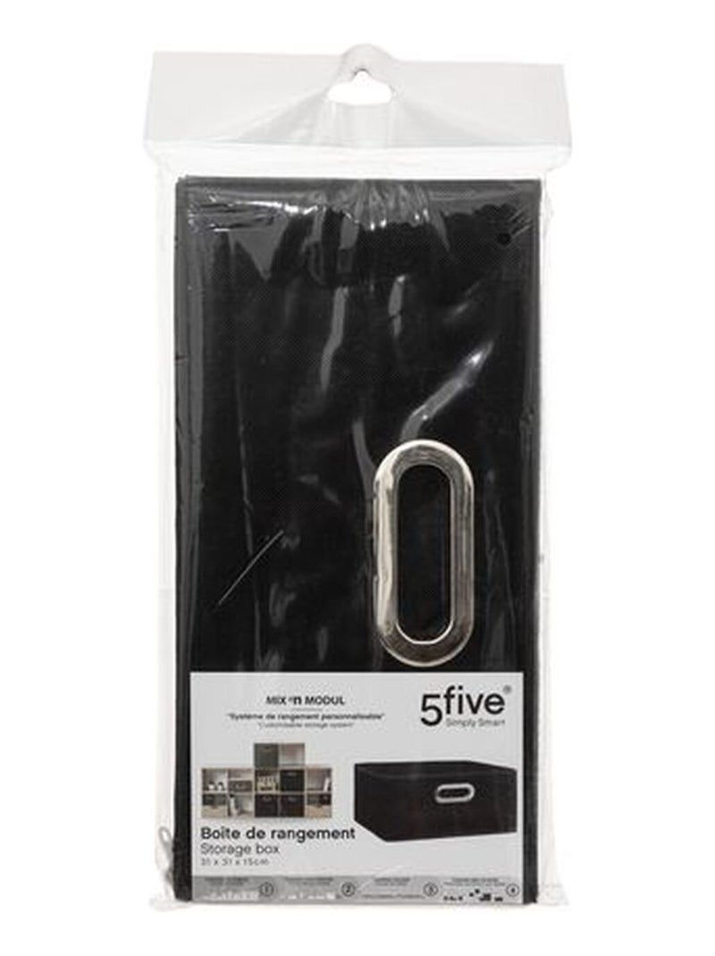 Lot de 2 boites de rangement carrées en tissu MIX'N MODUL Noir - Kiabi