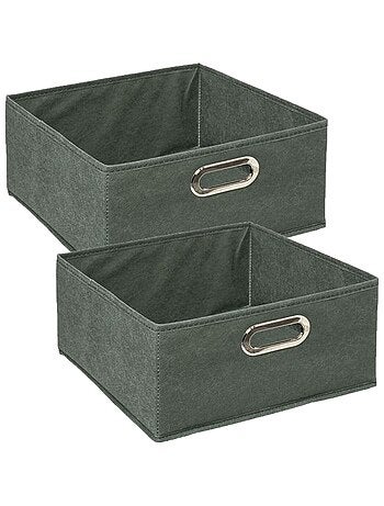 Lot de 2 boites de rangement carrées en tissu MIX'N MODUL
