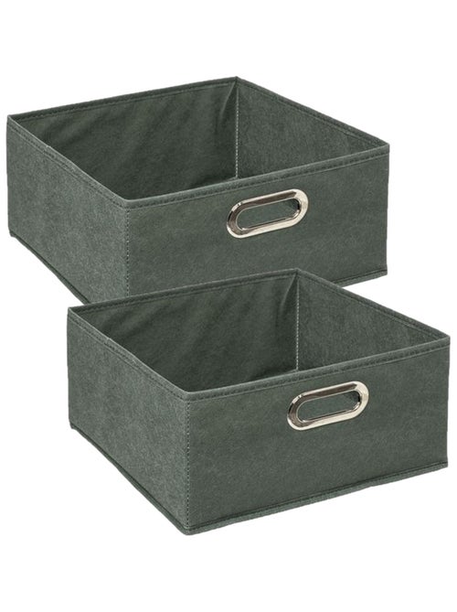 Lot de 2 boites de rangement carrées en tissu MIX'N MODUL - Kiabi