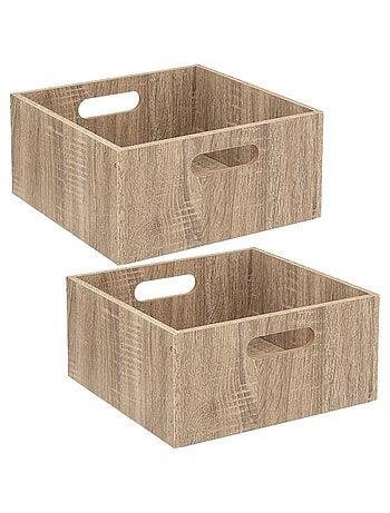 Lot de 2 boîtes de rangement carrées petite hauteur MIX'N MODUL
