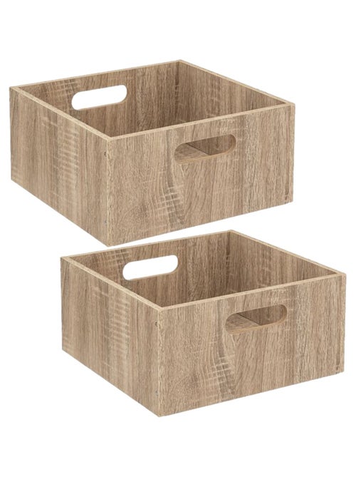 Lot de 2 boîtes de rangement carrées petite hauteur MIX'N MODUL - Kiabi