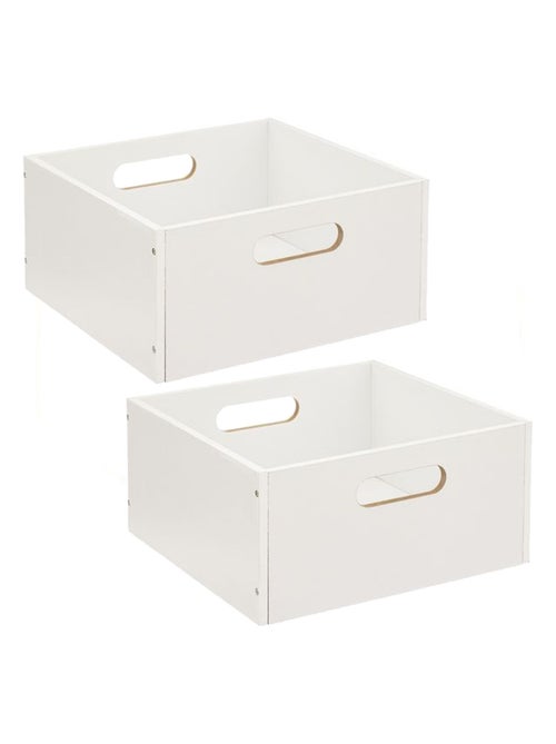 Lot de 2 boîtes de rangement carrées petite hauteur MIX'N MODUL - Kiabi