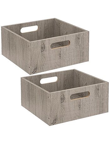 Lot de 2 boîtes de rangement carrées petite hauteur MIX'N MODUL