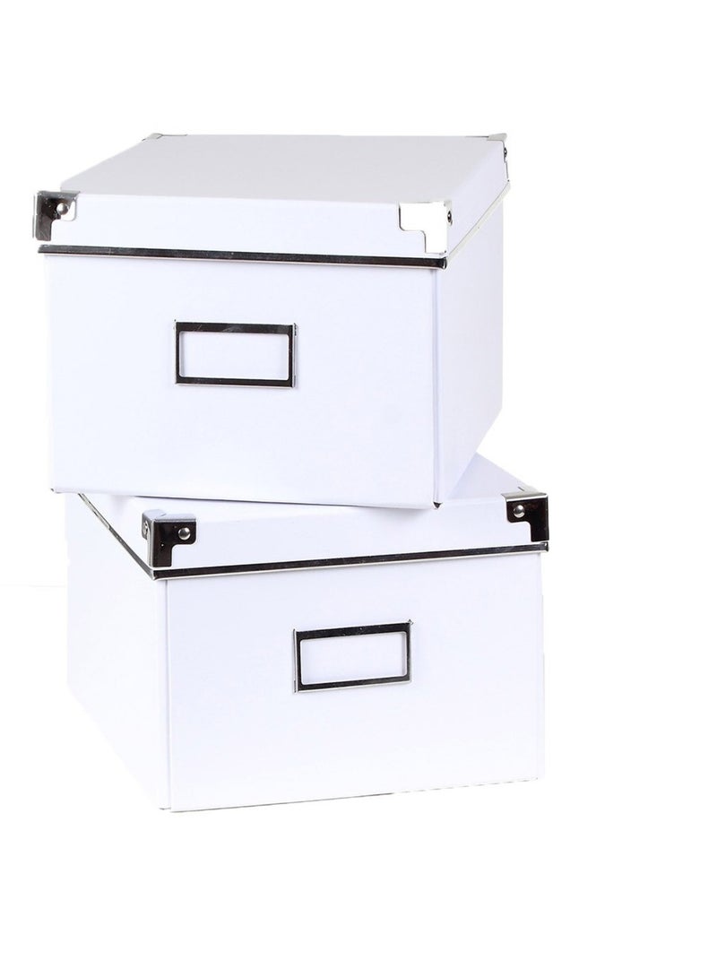 Lot De 2 Boîtes De Rangement Carton Blanches - L21xp26xh15 Cm Blanc - Kiabi