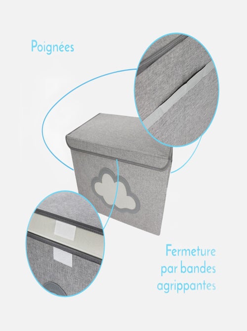 Lot de 2 boites de rangement, coffre à jouets pour enfant avec couvercle - Monsieur Bébé - Kiabi