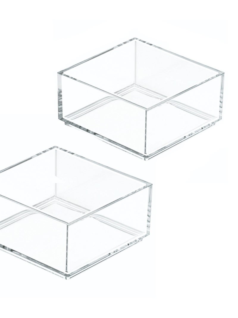 Lot De 2 Boites De Rangement Cosmétique transparent - Kiabi