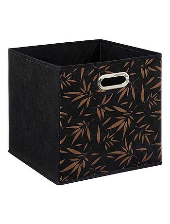 Lot de 2 boites de rangement cube en tissu à motif bambou MIX'N MODUL