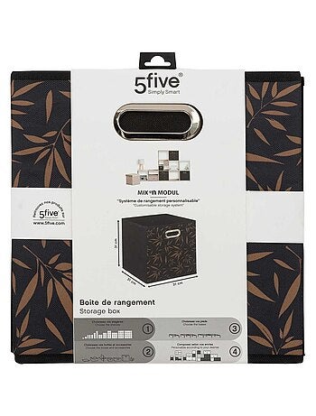 Lot de 2 boites de rangement cube en tissu à motif bambou MIX'N MODUL