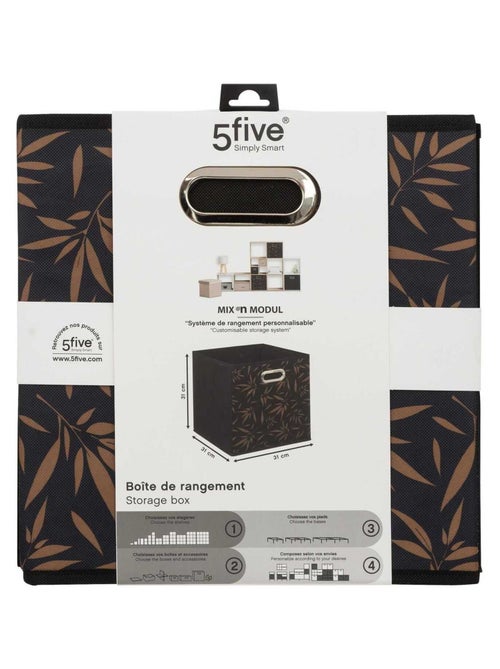 Lot de 2 boites de rangement cube en tissu à motif bambou MIX'N MODUL - Kiabi