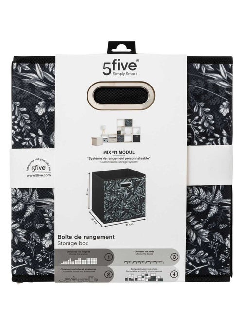 Lot de 2 boites de rangement cube en tissu à motif botanique MIX'N MODUL - Kiabi