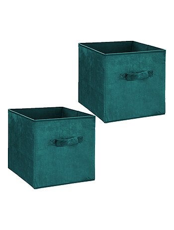Lot de 2 boites de rangement cube en velours MIX'N MODUL