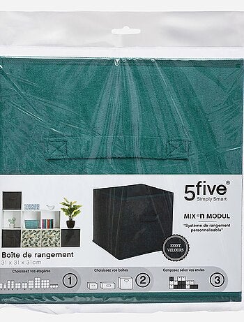 Lot de 2 boites de rangement cube en velours MIX'N MODUL