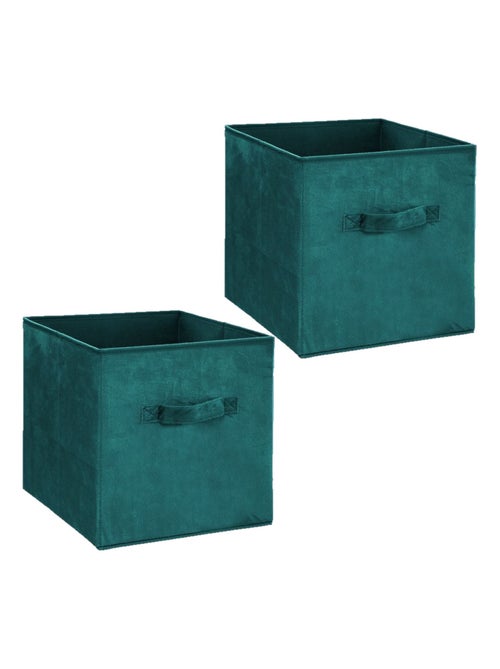 Lot de 2 boites de rangement cube en velours MIX'N MODUL - Kiabi