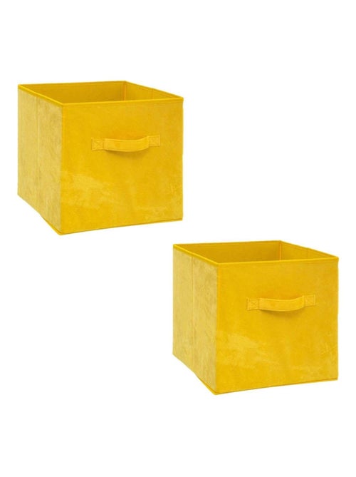 Lot de 2 boites de rangement cube en velours MIX'N MODUL - Kiabi