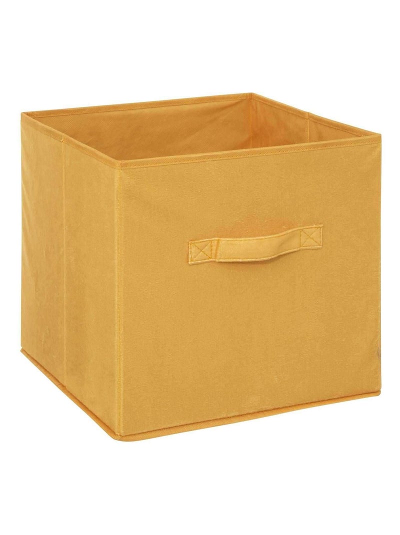 Lot de 2 boites de rangement cube en velours MIX'N MODUL Jaune - Kiabi