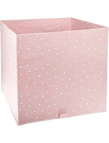 Lot de 2 boîtes de rangement cube ETOILE - L.29 x l.29 x H.29 cm - Rose