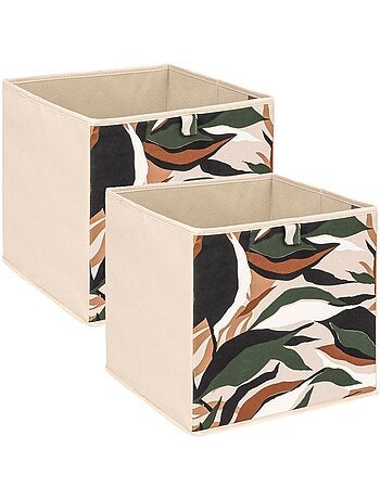 Lot de 2 boites de rangement cubes à motif nature MIX'N MODUL