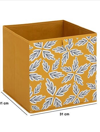 Lot de 2 boites de rangement cubes à motifs fleurs abstraits MIX'N MODUL