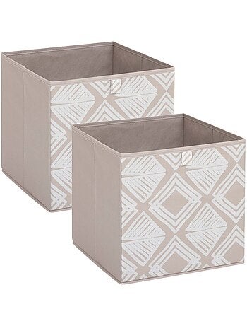 Lot de 2 boites de rangement cubes à motifs losanges MIX'N MODUL