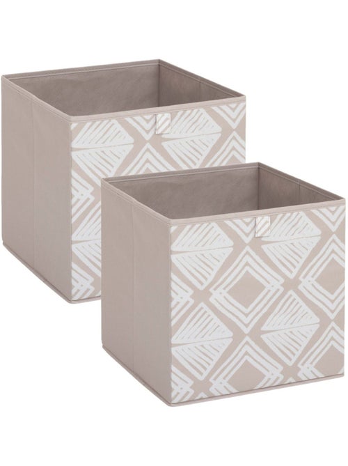Lot de 2 boites de rangement cubes à motifs losanges MIX'N MODUL - Kiabi