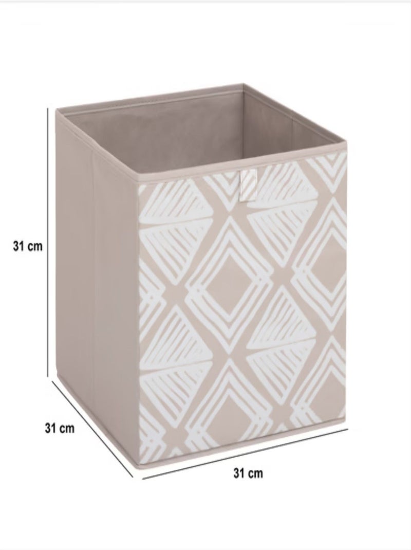 Lot de 2 boites de rangement cubes à motifs losanges MIX'N MODUL Beige - Kiabi