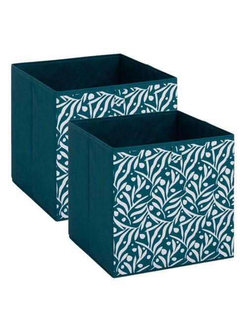 Lot de 2 boites de rangement cubes à motifs olivier MIX'N MODUL - Kiabi