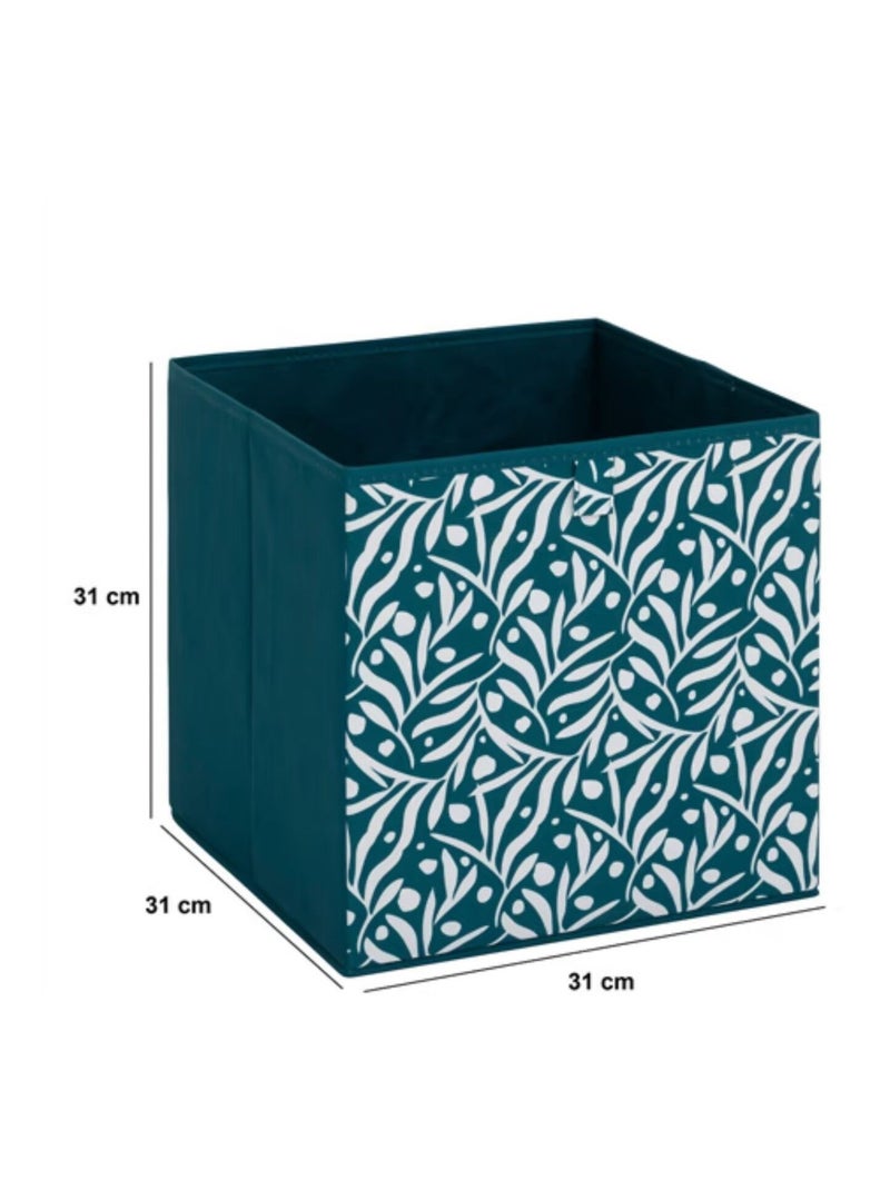 Lot de 2 boites de rangement cubes à motifs olivier MIX'N MODUL Bleu - Kiabi
