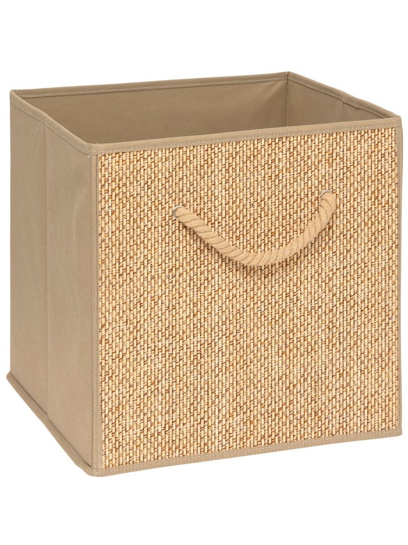 Lot de 2 boîtes de rangement cubes effet rotin MIX'N MODUL Beige - Kiabi