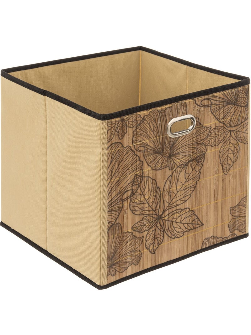 Lot de 2 boîtes de rangement cubes en bambou à motifs fleurs BLACKFLORA Marron - Kiabi