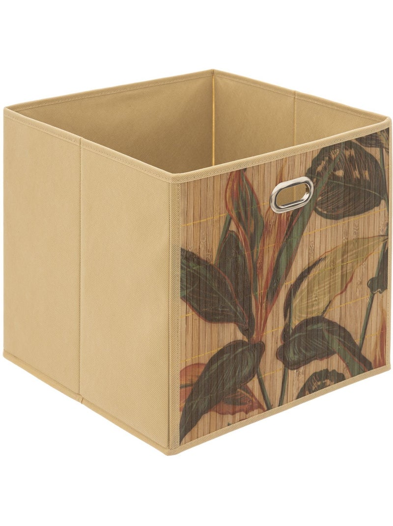 Lot de 2 boîtes de rangement cubes en bambou à motifs jungle PALAWAN Marron - Kiabi