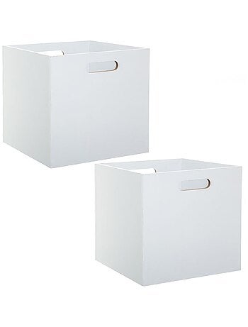 Lot de 2 Boîtes de rangement effet bois en MDF Mix n' modul
