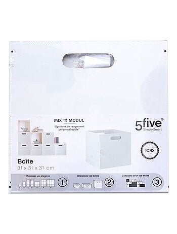 Lot de 2 Boîtes de rangement effet bois en MDF Mix n' modul