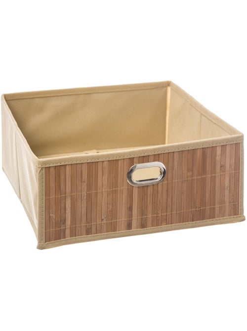 Lot de 2 boîtes de rangement en bambou et tissu MIX'N MODUL - Kiabi Lot de 2 boîtes de rangement en bambou et tissu MIX'N MODUL - Kiabi