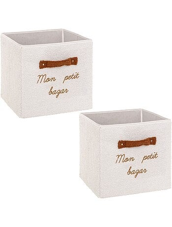 Lot de 2 boîtes de rangement en bouclette MON PETIT BAZAR