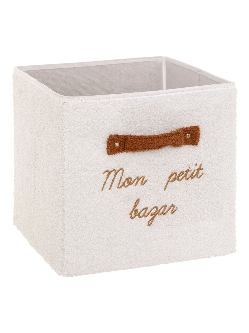 Lot de 2 boîtes de rangement en bouclette MON PETIT BAZAR Blanc - Kiabi