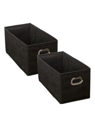 Lot de 2 Boites de rangement en tissu avec poignée